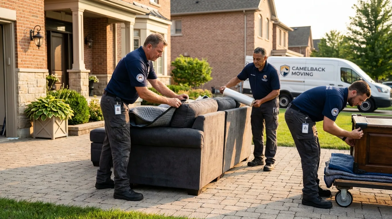 Large estate moving crew wrapping furniture in Springview, NE