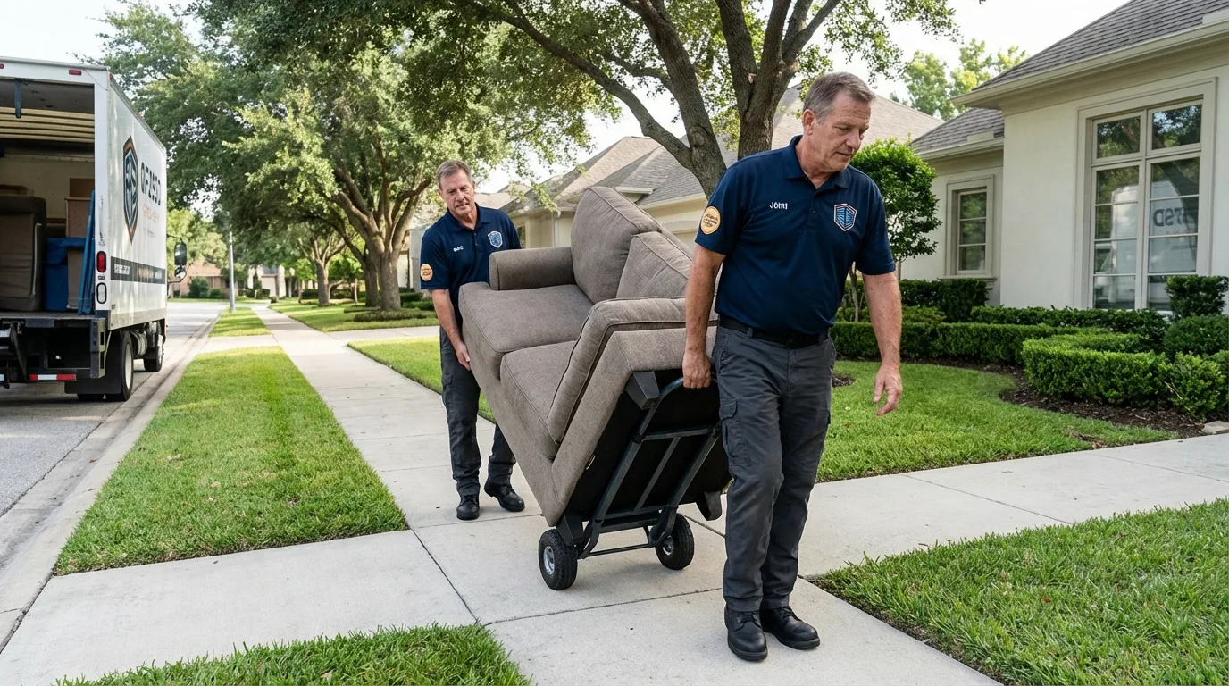 Local residential moving crew loading furniture in Springview, NE