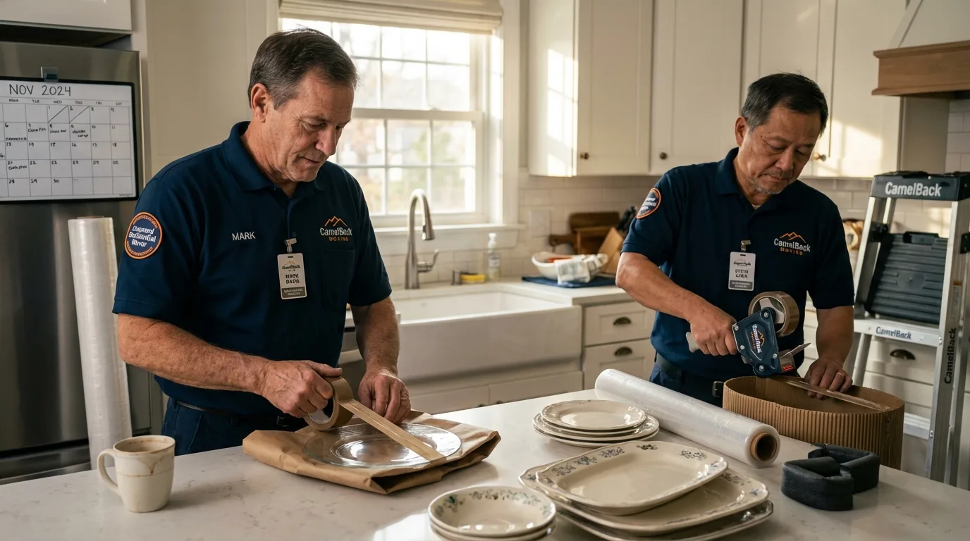 Professional crew packing kitchen dishware in Springview, NE